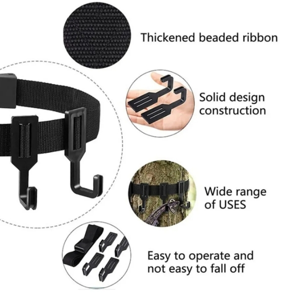 Heavy Duty Hunting Tree Stand Hooks for Secure Gear Storage Non Slip Straps - Picture 3 of 5